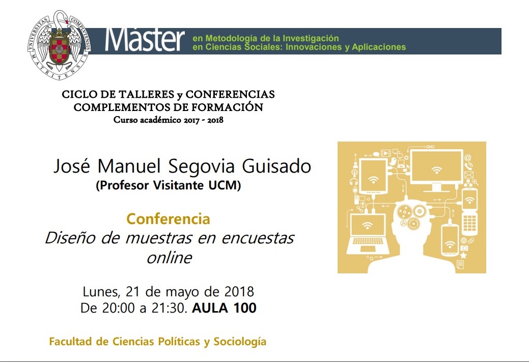 Conferencia: "Diseño de muestras en encuestas online" José Manuel Segovia Guisado. - 1
